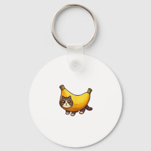 Cat in Banana Costume  Keychain