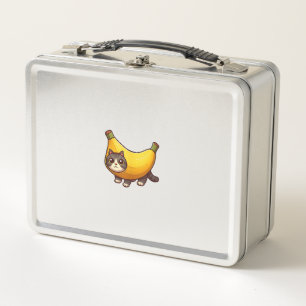 Cat in Banana Costume Metal Lunch Box