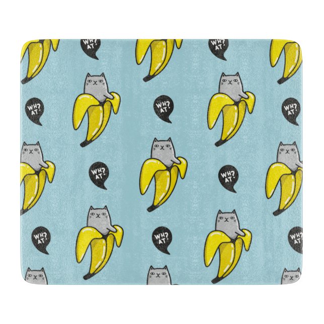 Cat in banana cutting board (Front)