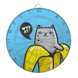 Cat in banana dartboard