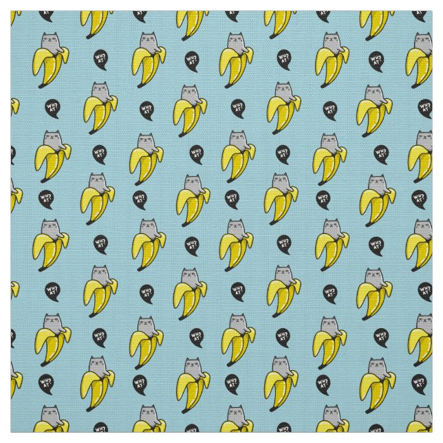 Cat in banana fabric (Swatch)