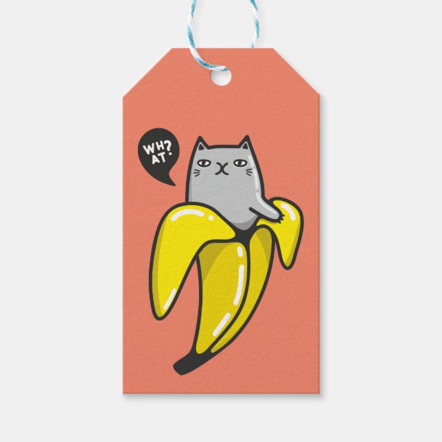 Cat in banana gift tags (Front)