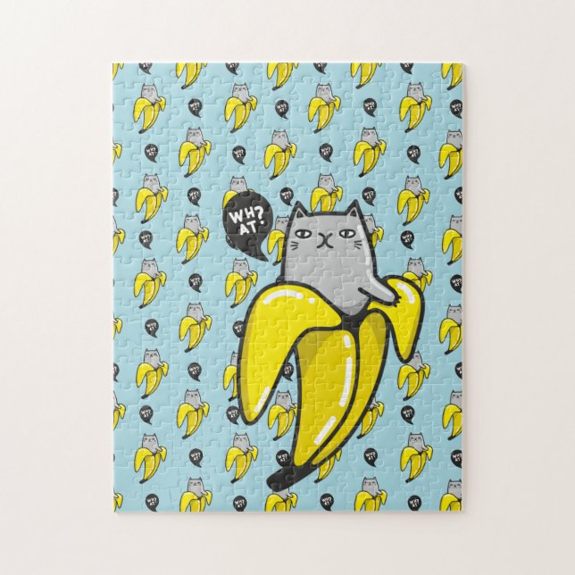 Cat in banana jigsaw puzzle (Vertical)
