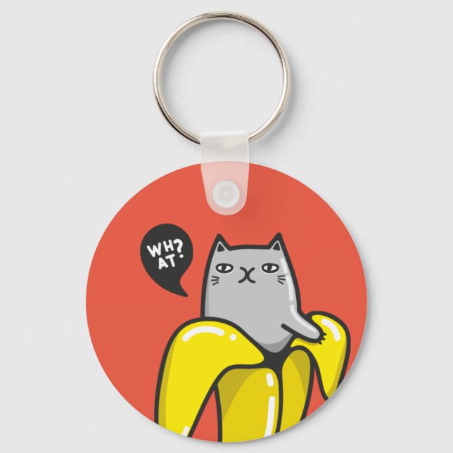 Cat in banana keychain (Front)