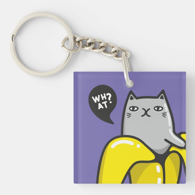 Cat in banana keychain (Front)