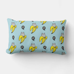 Cat in banana lumbar pillow