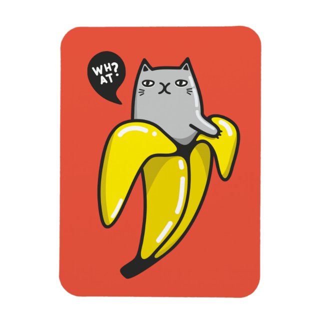 Cat in banana magnet (Vertical)