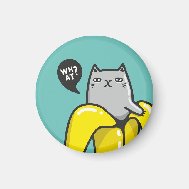 Cat in banana magnet (Front)