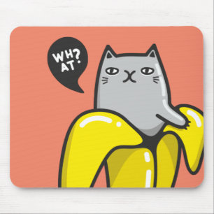 Cat in banana mouse pad