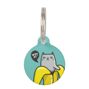Cat in banana pet tag