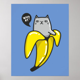 Cat in banana poster