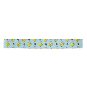Cat in banana satin ribbon