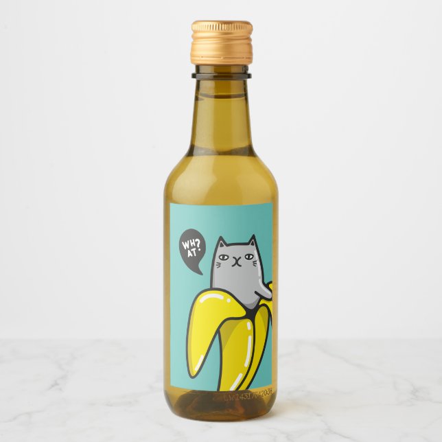 Cat in banana wine label (Front)