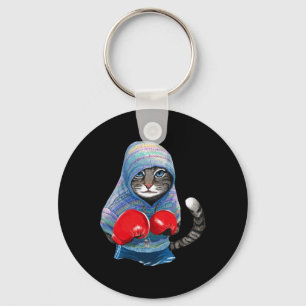 Cat In Boxing Suit  Keychain
