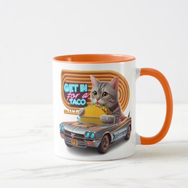 Cat In Car Majesty Get in for a taco Mug (Right)