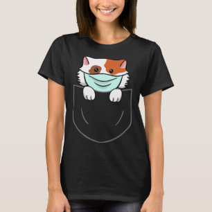 Cat In Chest Pocket Breast Pocket Animal Face Mask T-Shirt