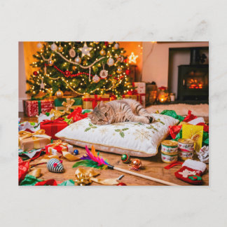 Cat in Christmas Gift Heaven Postcard