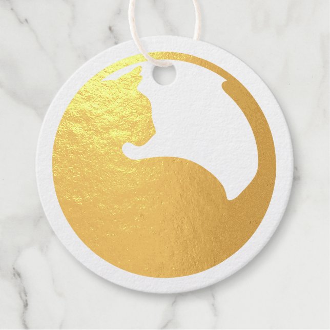 Cat in Circle Foil Favour Tags (Front)