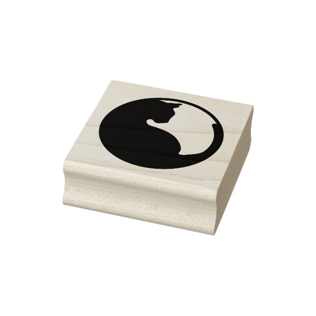 Cat in Circle Rubber Stamp (Stamp)