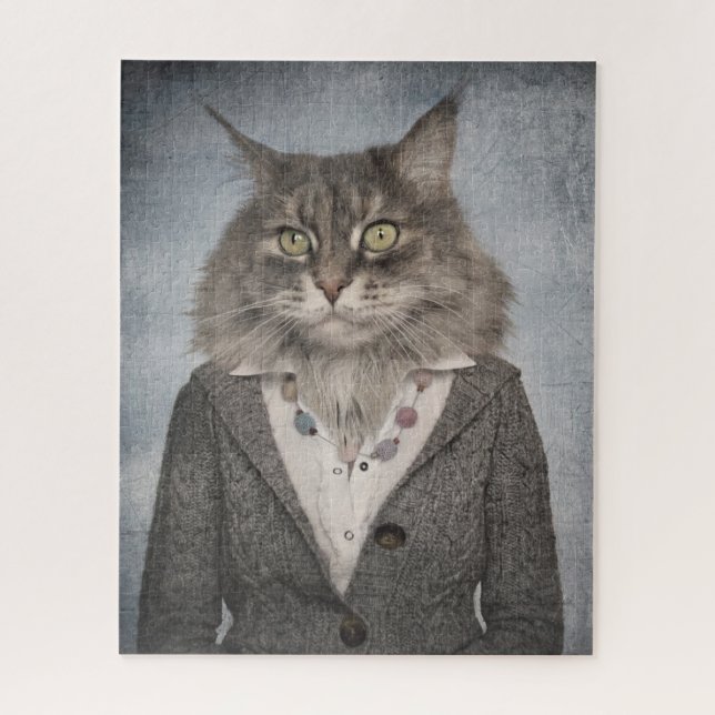 Cat In Clothes Jigsaw Puzzle (Vertical)