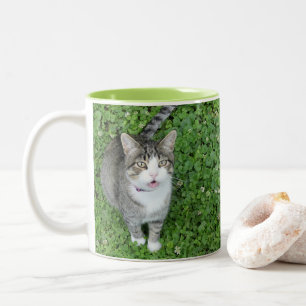 Cat in Clover Two-Tone Coffee Mug