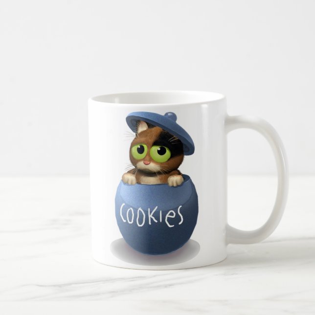 Cat in Cookie Jar Coffee Mug (Right)