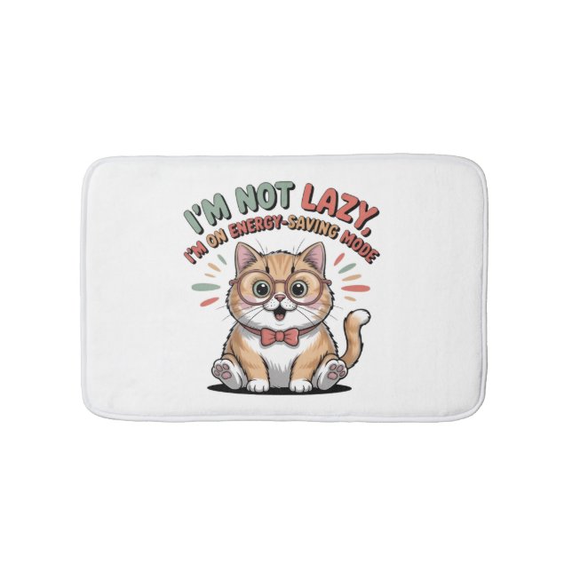 Cat in Energy Saving Mode Bath Mat (Front)