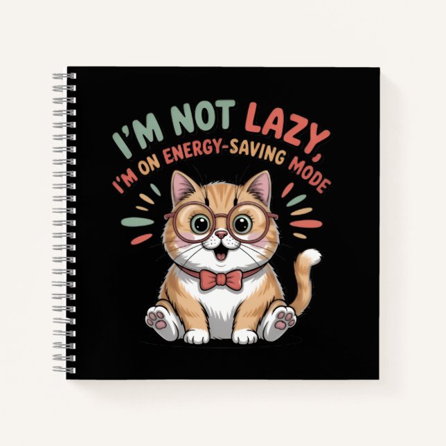 Cat in Energy Saving Mode Notebook (Front)