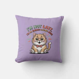 Cat in Energy Saving Mode Throw Pillow