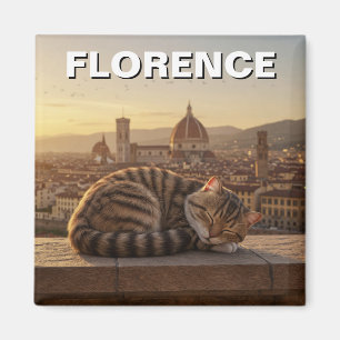 Cat in Florence Italy Duomo Travel Magnet