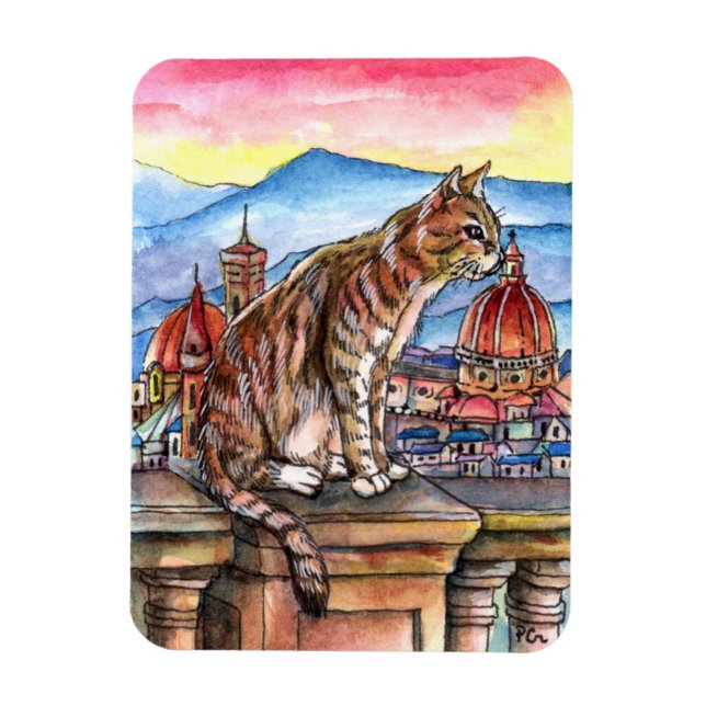Cat in Florence Magnet (Vertical)