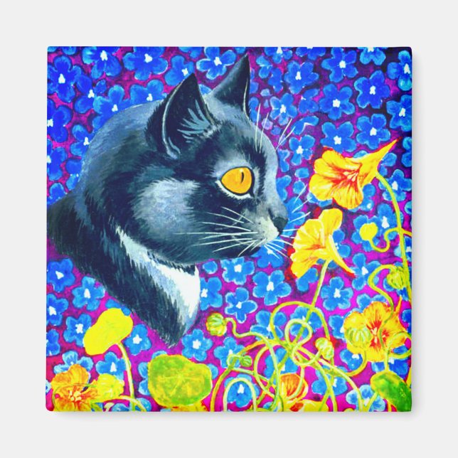 Cat in Flowers Magnet (Front)