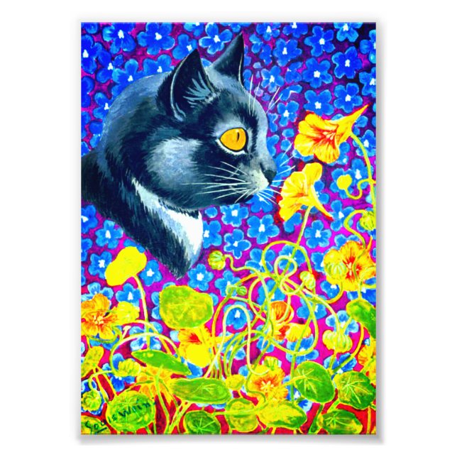 Cat in Flowers Photo Print (Front)