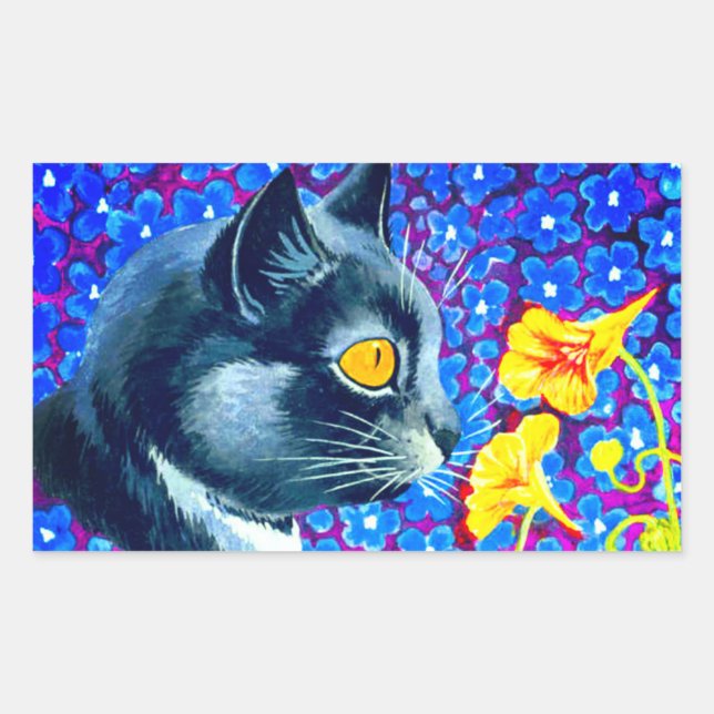 Cat in Flowers Sticker (Front)