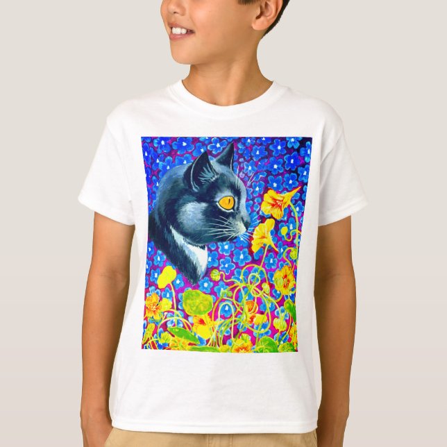 Cat in Flowers T-Shirt (Front)