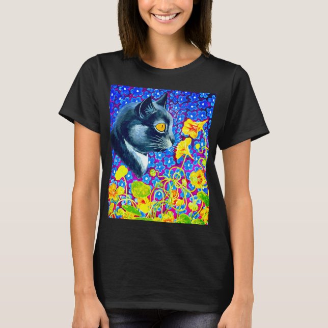 Cat in Flowers T-Shirt (Front)