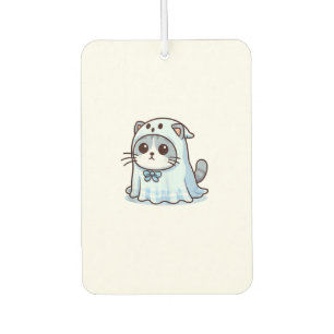 Cat in Ghost Costume for Halloween Tank Top_1 Air Freshener