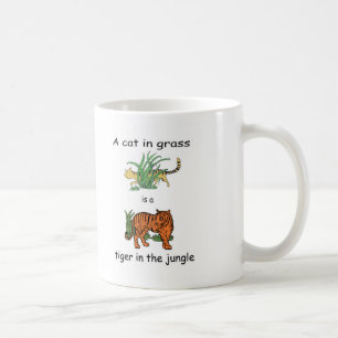 Cat in Grass is a Tiger in the Jungle Coffee Mug