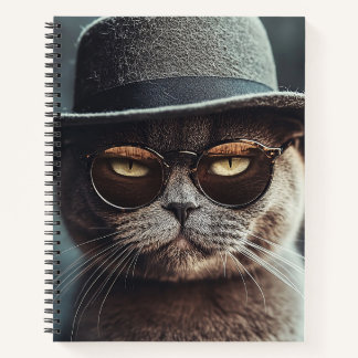 Cat in Hat and Glasses Notebook