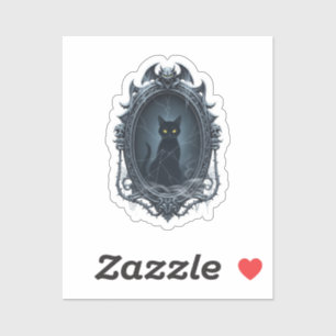 Cat in Haunted Mirror – Gothic Creepy Cat