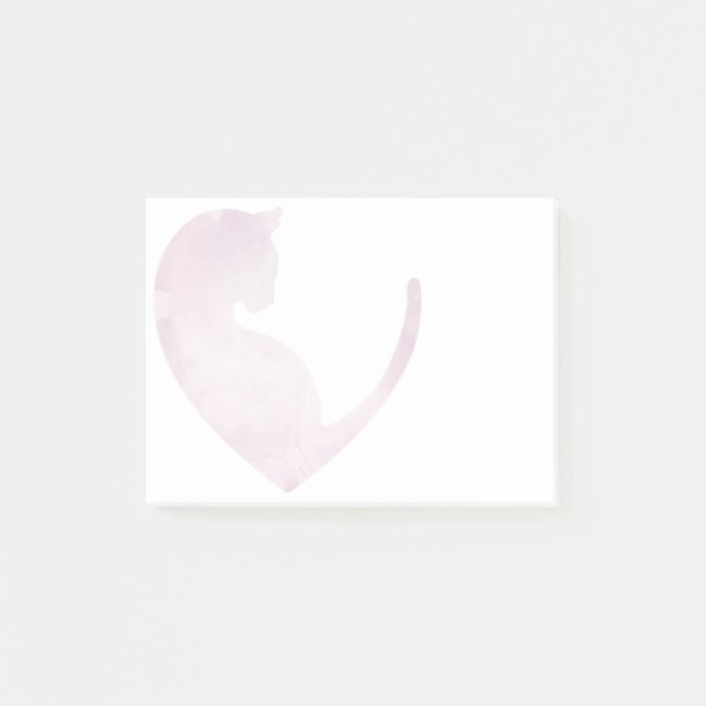 Cat in Heart - Pink Post-it Notes (Front)
