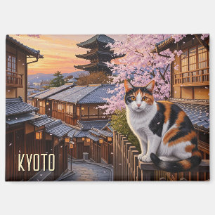 Cat in Kyoto Japan Travel Yasaka Shrine Magnet