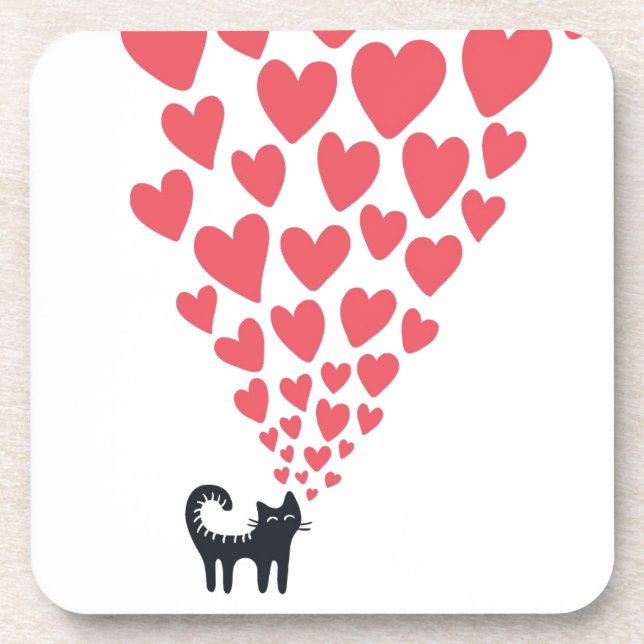 Cat in Love Coaster (Front)