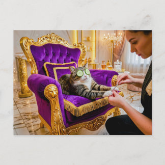 Cat in Luxury Spa Chair Postcard