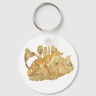 cat in marsh keychain