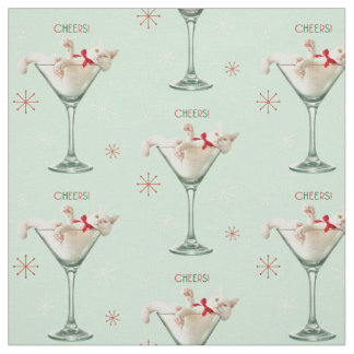 Cat in Martini Glass Fabric