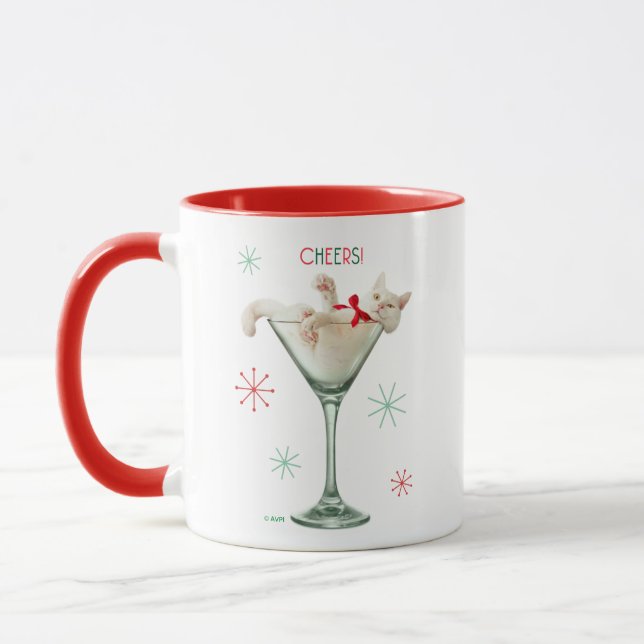 Cat in Martini Glass Mug (Left)