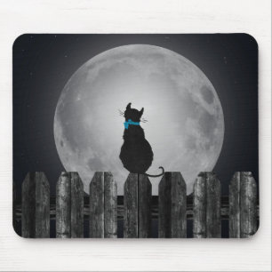 Cat In Moonlight  Mouse Pad