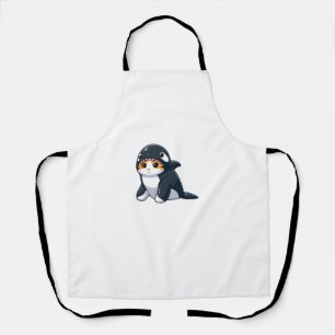 Cat in Orca Costume   Apron