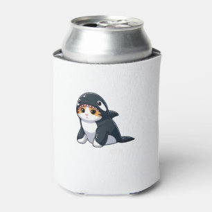 Cat in Orca Costume Can Cooler